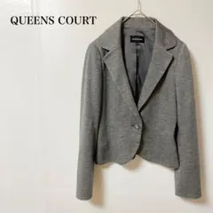 クイーンズコート　テーラードジャケット M グレー　セレモニー　無地　ウール