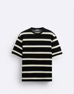 ZARA ストライプ Tシャツ M・L 黒/白/青