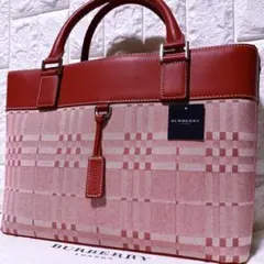 【未使用】バーバリー ハンドバッグ ノバチェック 3層 チャーム 自立