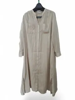 ベージュ シャツワンピース 長袖 マタニティにも✩.*˚