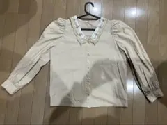 Heather トップス　春　襟　シャツ　ブラウス　ベージュ　長袖