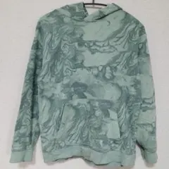 H&M マーブル模様 グリーンパーカー US 12/14 総柄のサムネイル