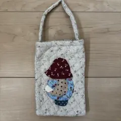 ハンドメイド パッチワーク ショルダーバッグ ピンク 一点物 内