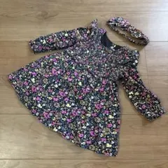 babyGAP 花柄フレアワンピース 18-24ヶ月 ヘアバンド付 長袖
