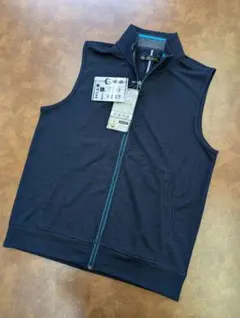 新品 Mサイズ 楽着快適 メンズ ワッフル素材ベストジレ ネイビーのサムネイル