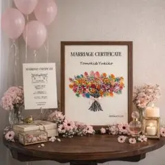 【ゲスト参加型結婚証明書】ゲスト参加型　ウェルカムスペース　ウェディングツリー