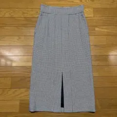 メルローズ　martinique 千鳥格子柄タイトスカート 前スリット　S