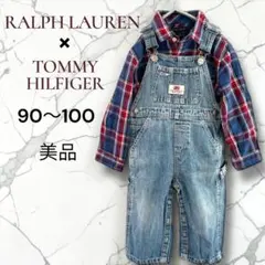 ラルフ× トミー　サロペット&チェックシャツセット 90〜100