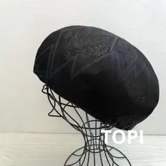 TOPI 着物リメイクベレー帽（ブラック）