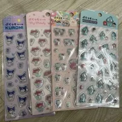 ぷくっとシール　キティ　マイメロ　ハンギョドン　クロミ