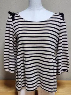 【購入前に連絡願います】日本製coyture brooch ボーダートップス36