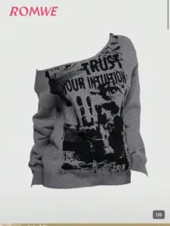 グレー オフショル セーター 地雷系 サブカル系