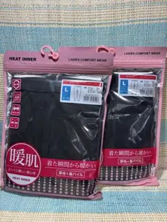 NEO HEAT レディース 暖肌 スパッツブラック サイズL 2枚