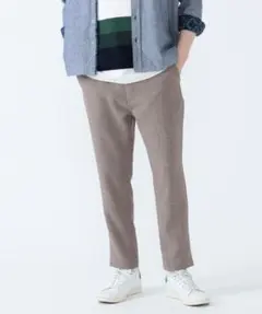 1064 BEAMS HEART メランジ テーパード イージーパンツ メンズ