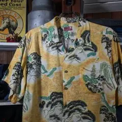 デッドストック】ハワイ製 キラウエア 虎 和柄 アロハシャツ 