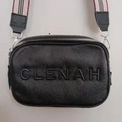CLÉNAH ブラックレザー ショルダーバッグ