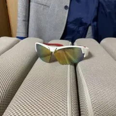 スポーツサングラス ホワイト/レッド ミラー