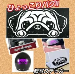 ぱぐ　ひょっこり パグ カッティングステッカー新【Sサイズ】Aタイプ ホワイトのサムネイル