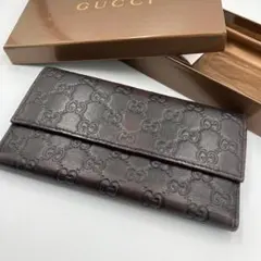 58 美品GUCCI 長財布 二つ折り財布 シマ ダークブラウン DB x6 - メルカリ