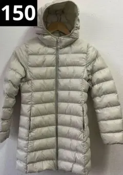ノースフェイス　フード付きダウンジャケット　150 キッズ　アイボリー
