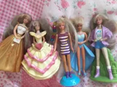 値下げ　Barbie フィギュア　5体　セット　置物　ブロンド