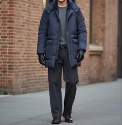 G6179*D'URBAN ダーバン☆ダウンジャケット☆コート☆紺ネイビー☆L
