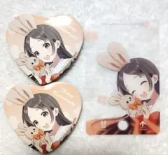 学マス　GiGO　倉本 千奈　Lady Rabbit　ハート 缶バッジ　カード