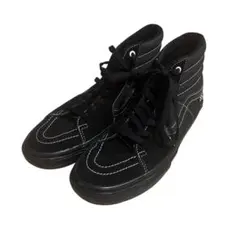 Vans SK8-HI オールブラック 白ステッチ ハイカットスニーカー