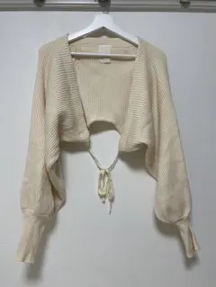 KASTANE リブ編みアイボリーカーディガン