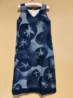 パラスパレス インディゴ染ノースリーブ 花柄 ワンピース - メルカリ