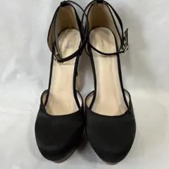 ブラック アンクルストラップ ハイヒール