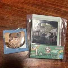 鬼滅の刃　悲鳴嶼行冥　くま缶バッジ　一番くじ　ミニアートボード　2点セット