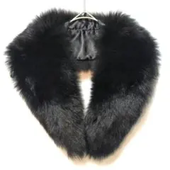 ブラック/黒　リアルファー　ミンク　つけ襟　ショールタイプ　ループ付き マフラー