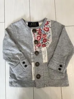 FITH 花柄刺繍 カーディガン グレー