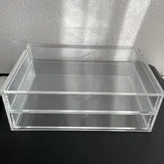 無印良品　重なるアクリルケース2段　フタ付き　大　アクセサリーケース