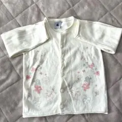 PETIT BATEAU プチバトー カーディガン 白 花柄 86 24m