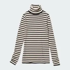 メリノリブタートルネックセーター オフホワイト