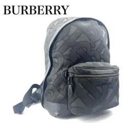 BURBERRY　リュック　TBモノグラム　ロゴ金具　キャンバス　総柄　レザー