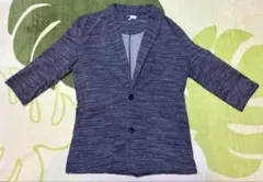 Mサイズ ダークブルー テーラードジャケット　ネイビー　メンズ　夏　7分袖