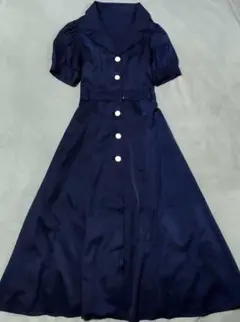 GRLグレイル 半袖パフスリーブシャツワンピースSサテン