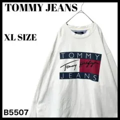 90s USA製 トミージーンズ ビッグロゴ スウェット トレーナー 白 XL