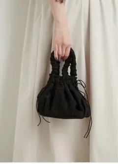Lily brown ラウンド　ギャザーバッグ　ミニトート　巾着型　花柄のサムネイル