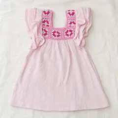 【美品】ZARA ザラ ベビーワンピース 86cm 女の子 ピンク フリル 夏服のサムネイル