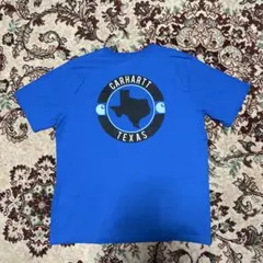 カーハート ポケット　Tシャツ テキサス限定 バックプリント L 青　ブルーのサムネイル