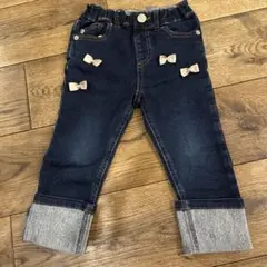 petit main プティマイン　リボン付きデニム