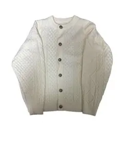 GU アイボリー ケーブル編み カーディガン XL ホワイト