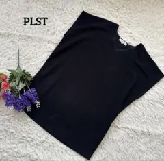 PLST プラステ【Ｖネック】【コットン】【M】ブラックトップスのサムネイル