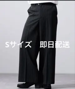 【即日配送】【CLEL】バックブラッシュドTR フレアスラックス　ブラック系　S