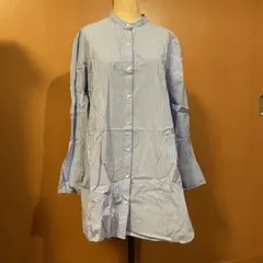 ギャップ　GAP シャツワンピース　ロングシャツ　サイズM ストライプ　水色