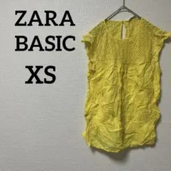 1点もの⭐️ZARA BASIC【XS】ノースリーブシャツ イエロー フリル袖